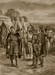 La couronne offerte à Guillaume à Berkhampstead, 1066, illustration tirée de «L